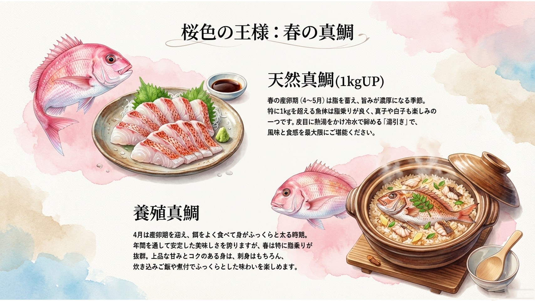 天然真鯛/養殖真鯛